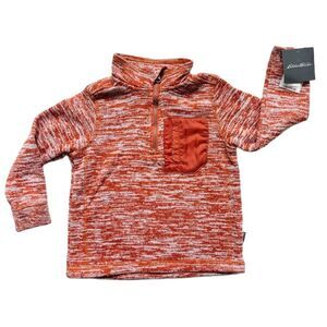 Eddie Bauer Quarter Zip Fleece Sweater Orange Size 24 months